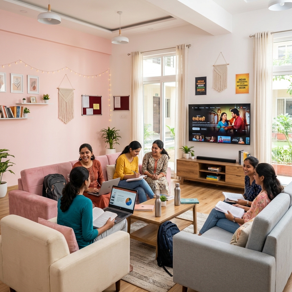 Sri Nakshathra Ladies Hostel Common Hall